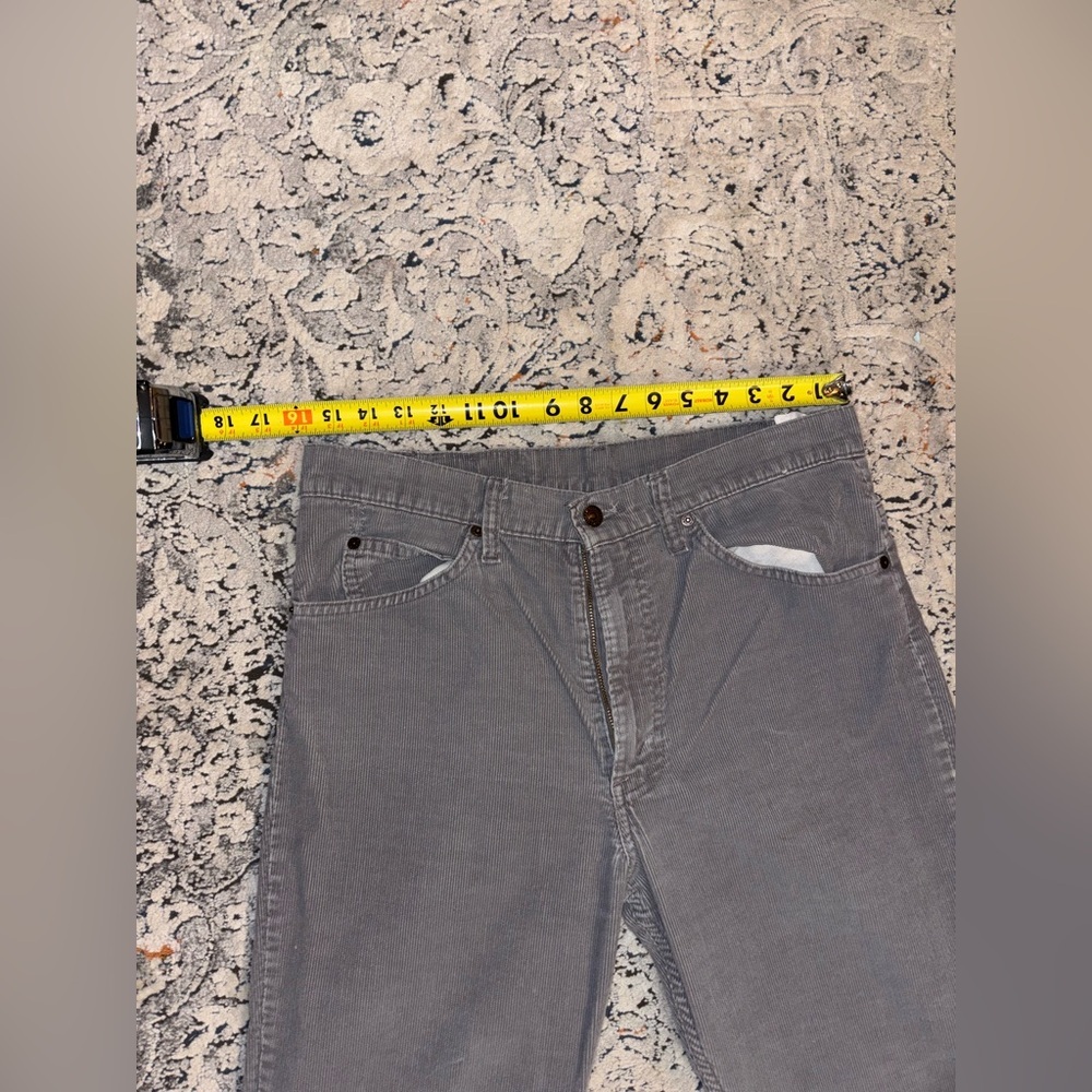 Vintage 70-80s Levis 513 Gray Corduroy Pants Size 32x32 Men Made USA Talon Zip - Picture 4 of 12